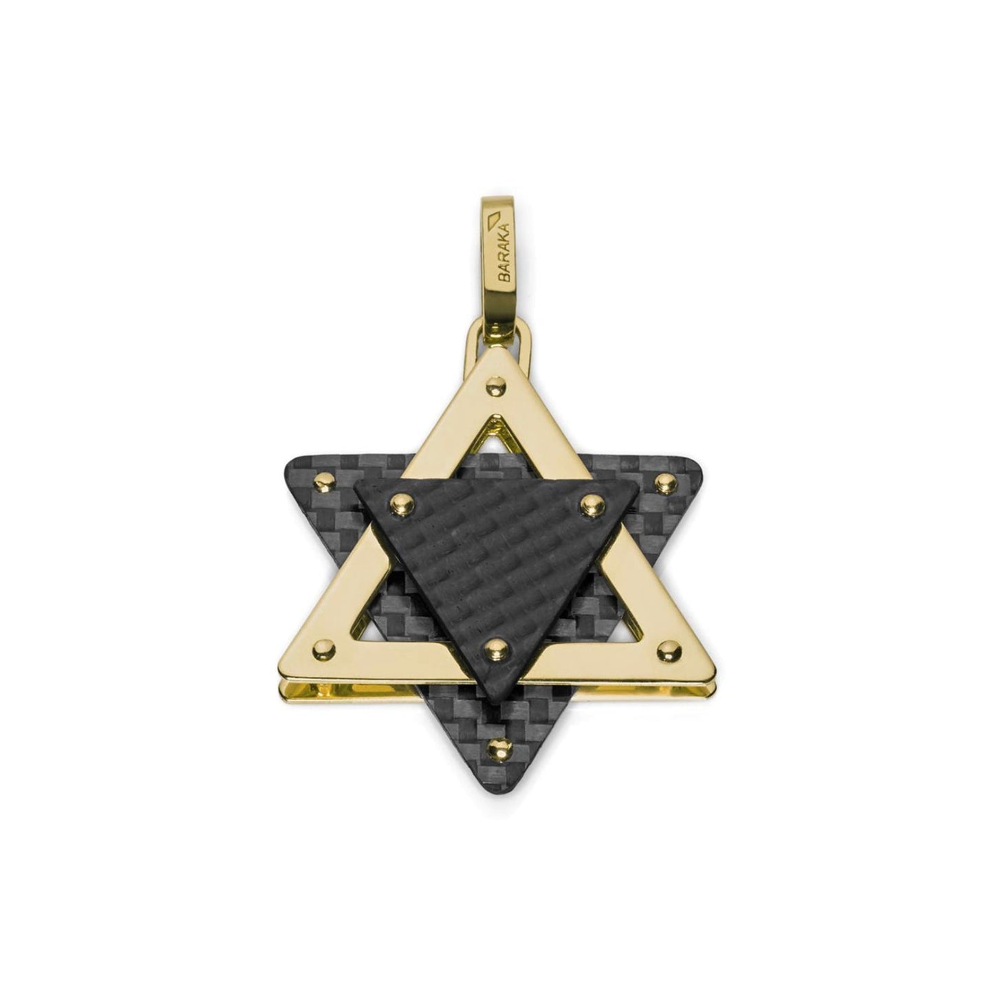 Baraka Prive Pendant ST291121GICO, a men's pendant in yellow gold and carbon fibre