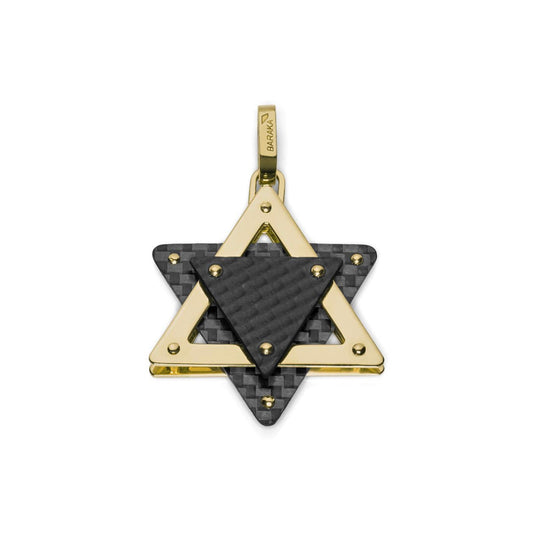 Baraka Prive Pendant ST291121GICO, a men's pendant in yellow gold and carbon fibre