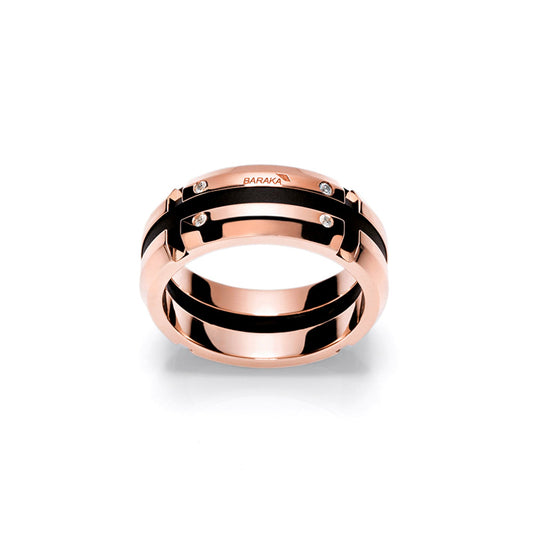 Baraka Prive Ring AN221051RODB-04, a men's ring in rose gold set with diamonds