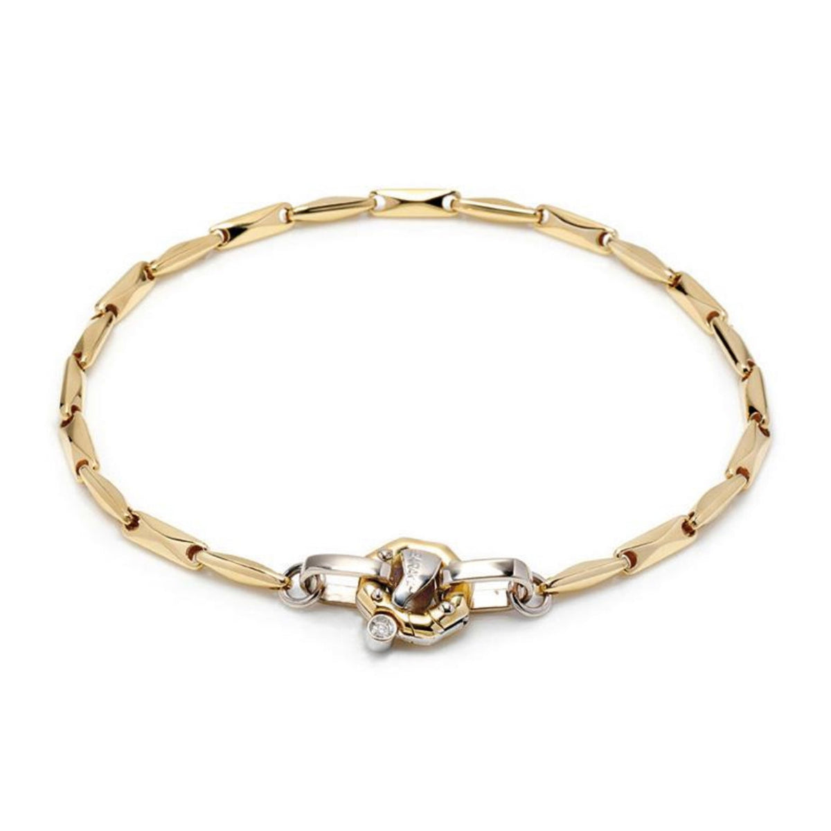 Baraka Ritmika Bracelet BR214721GILU-02, a men's bracelet in white and yellow gold set with diamonds