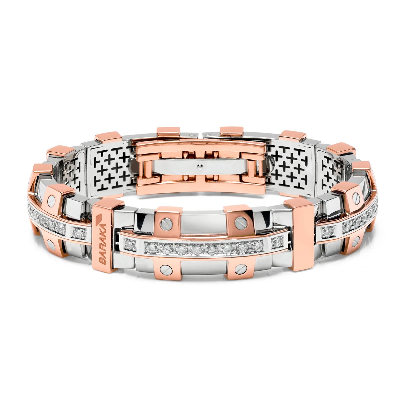 Baraka Ritmika Bracelet BR262221BRDB, a men's bracelet in rose and white gold set with diamonds
