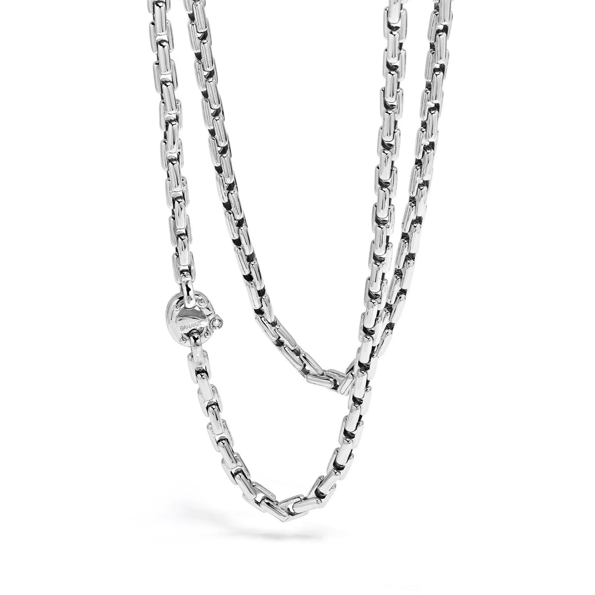 Baraka Ritmika Chain GC201211BILU-02, a men's chain in white gold set with diamonds