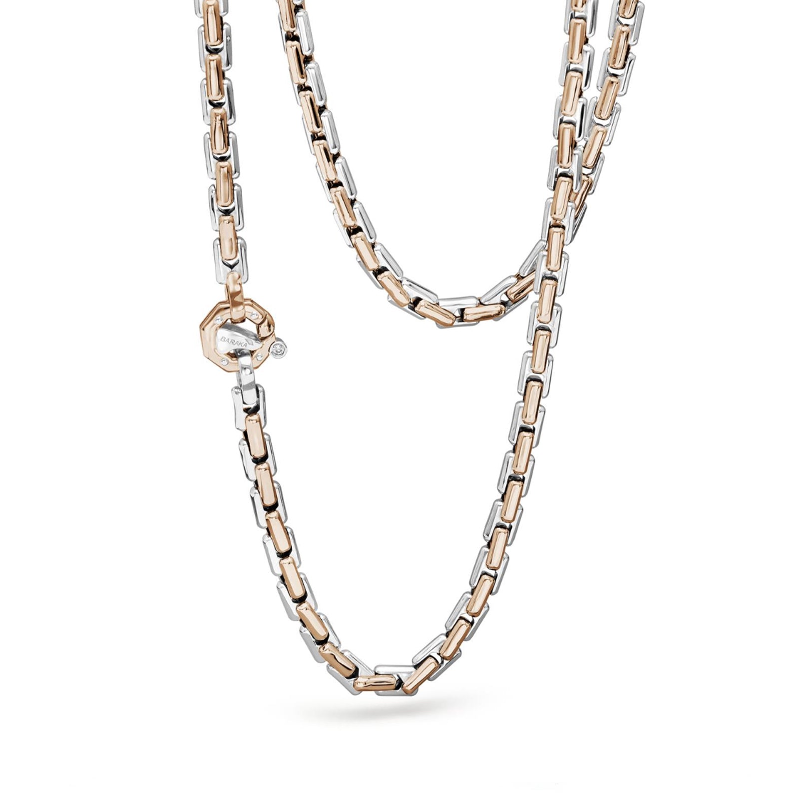 Baraka Ritmika Chain GC201211RBLU-02, a men's chain in rose and white gold set with diamonds