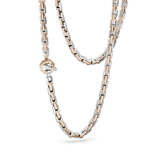 Baraka Ritmika Chain GC201211RBLU-02, a men's chain in rose and white gold set with diamonds