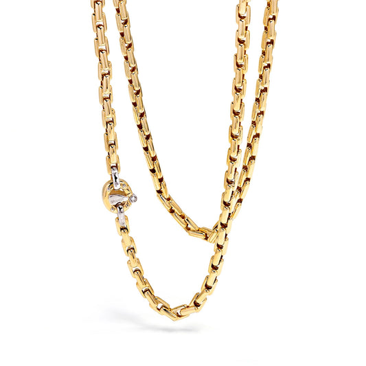 Baraka Ritmika Chain GC201211GILU-02, a men's chain in white and yellow gold set with diamonds