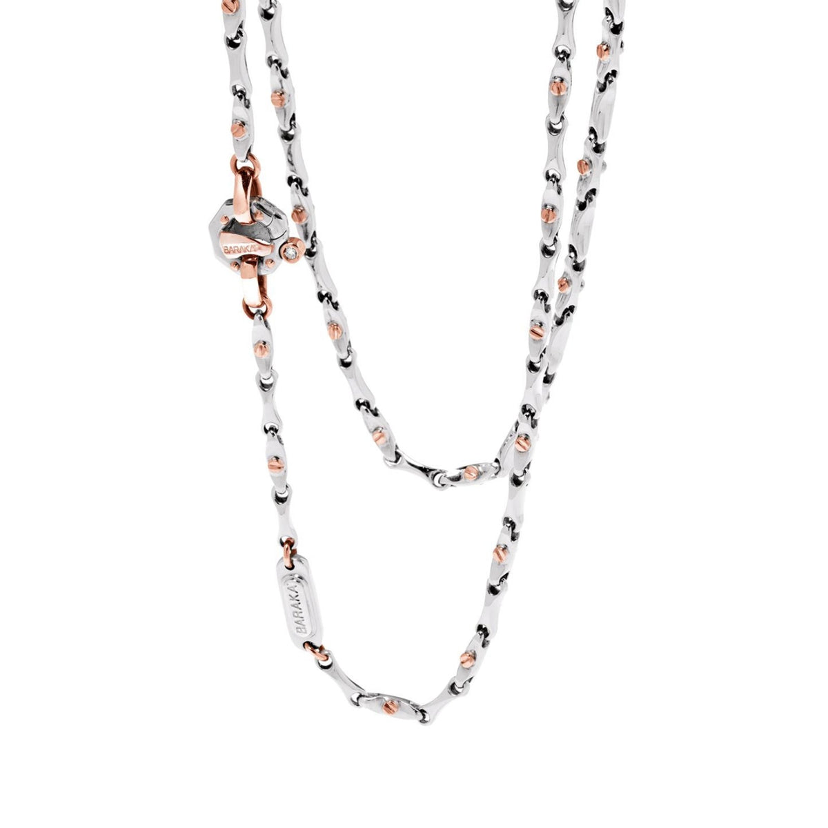 Baraka Ritmika Chain GC209131BRLU-02, a men's chain in rose and white gold set with diamonds