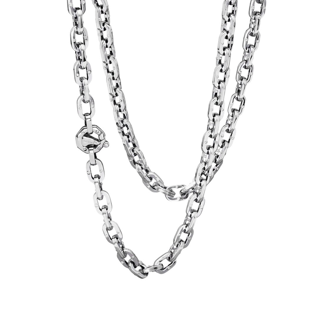 Baraka Ritmika Chain GC209811BILU-02, a men's chain in white gold set with diamonds