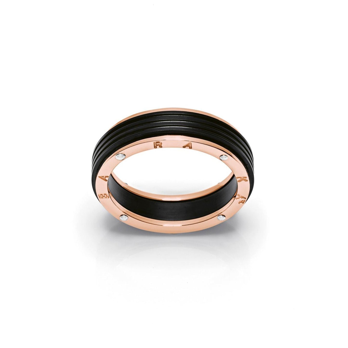 Baraka Ritmika Ring AN211461RBGR, a men's ring in rose and white gold and stainless steel