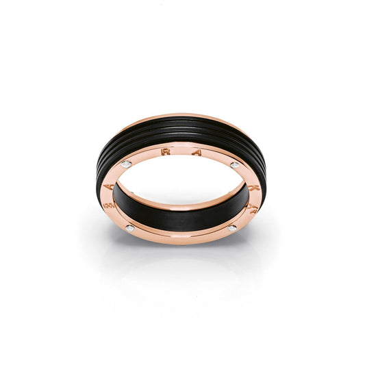 Baraka Ritmika Ring AN211461RBGR, a men's ring in rose and white gold and stainless steel