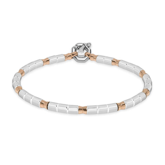 Baraka Snake Bracelet BR281021ROCB-02, a men's bracelet in rose gold and black ceramic set with diamonds