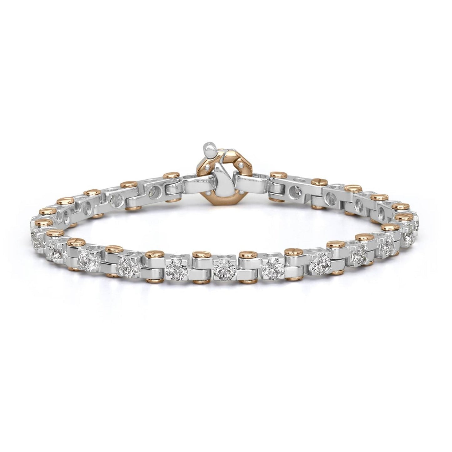 Baraka Tecnodiamonds Bracelet BR221041BRDB, a men's bracelet in rose and white gold set with diamonds