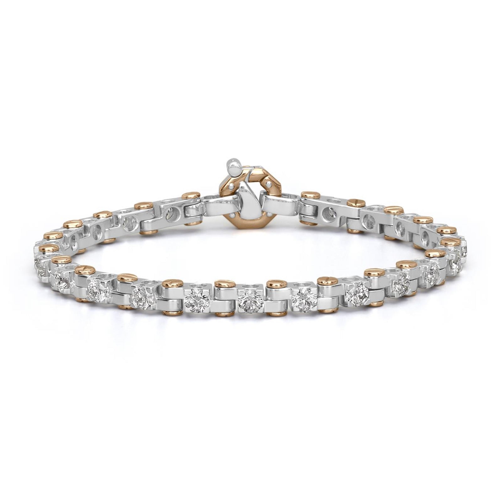 Baraka Tecnodiamonds Bracelet BR221041BRDB, a men's bracelet in rose and white gold set with diamonds