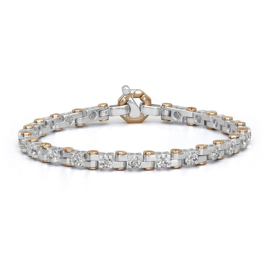 Baraka Tecnodiamonds Bracelet BR221041BRDB, a men's bracelet in rose and white gold set with diamonds