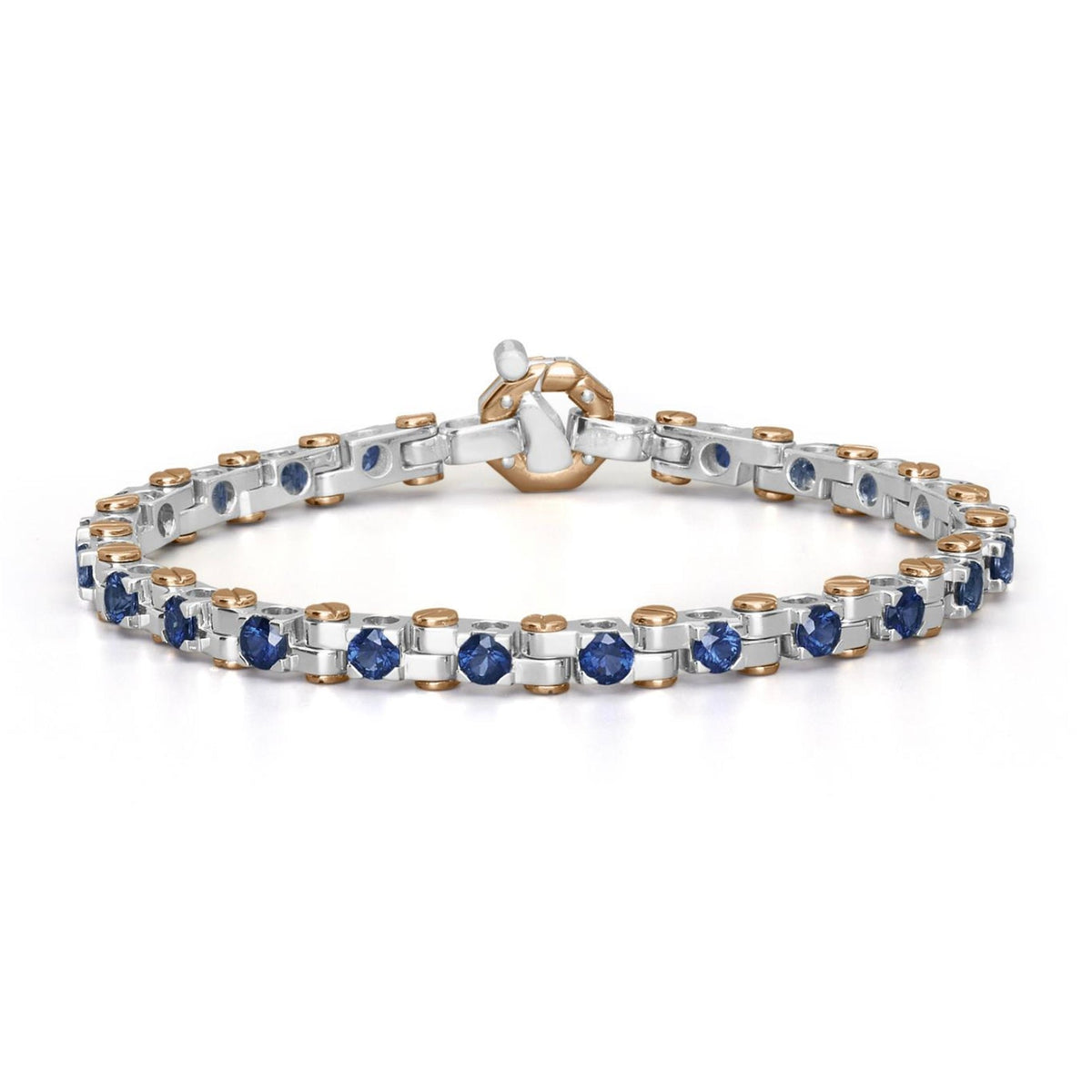Baraka Tecnodiamonds Bracelet BR221041BRZA, a men's bracelet in rose and white gold set with sapphires