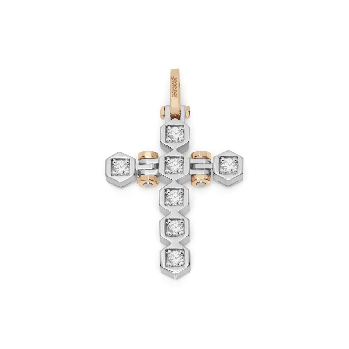 Baraka Tecnodiamonds Cross CR301011BIDB-35, a men's cross in white gold set with diamonds