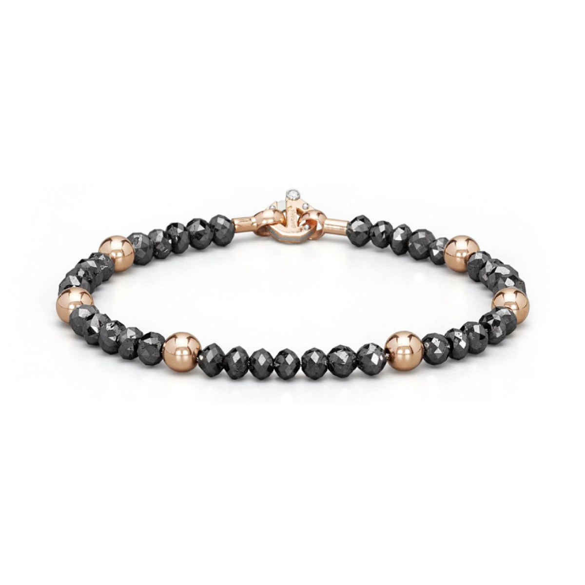 Baraka Diamonds Bracelet BR353141RODN, a men's bracelet in rose gold and stainless steel set with diamonds