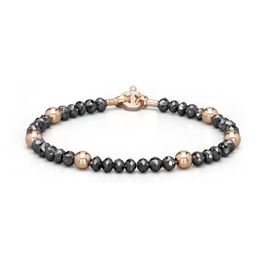 Baraka Diamonds Bracelet BR353141RODN, a men's bracelet in rose gold and stainless steel set with diamonds