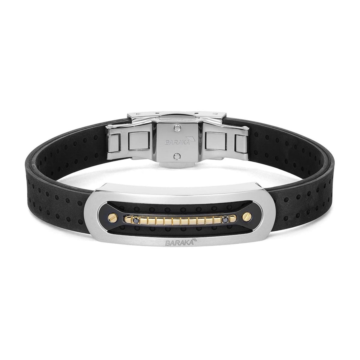 Baraka Vortex Bracelet BR372001GIDN-03, a men's bracelet in yellow gold and stainless steel set with diamonds