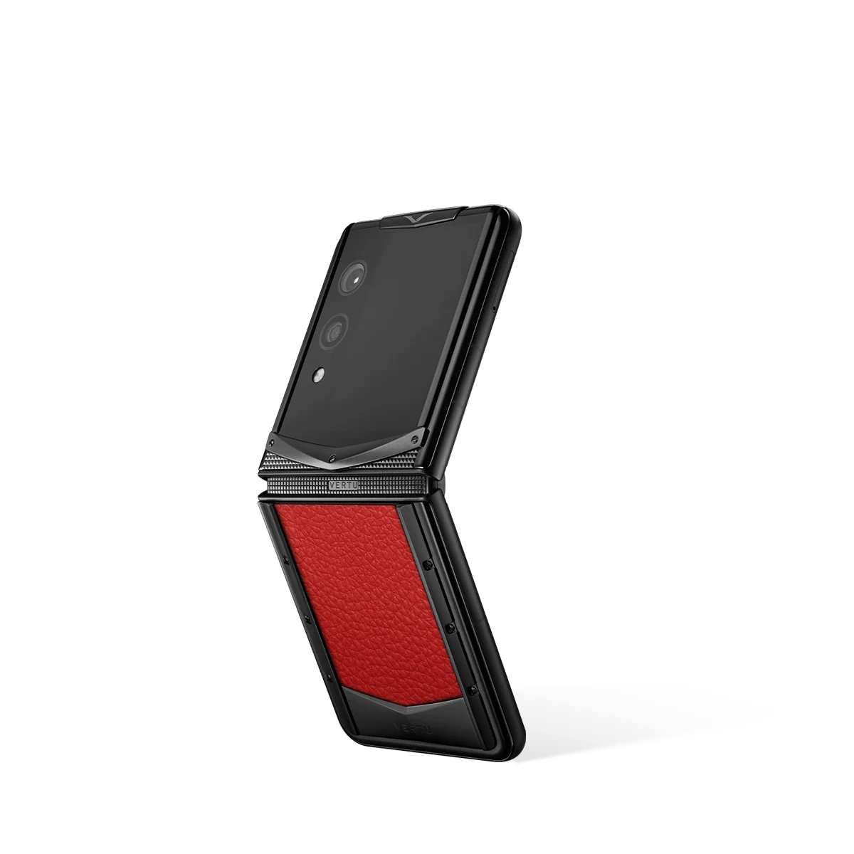 VERTU QUANTUM FLIP CALFSKIN RASPBERRY RED PHONE with calf leather, rear panel and screen