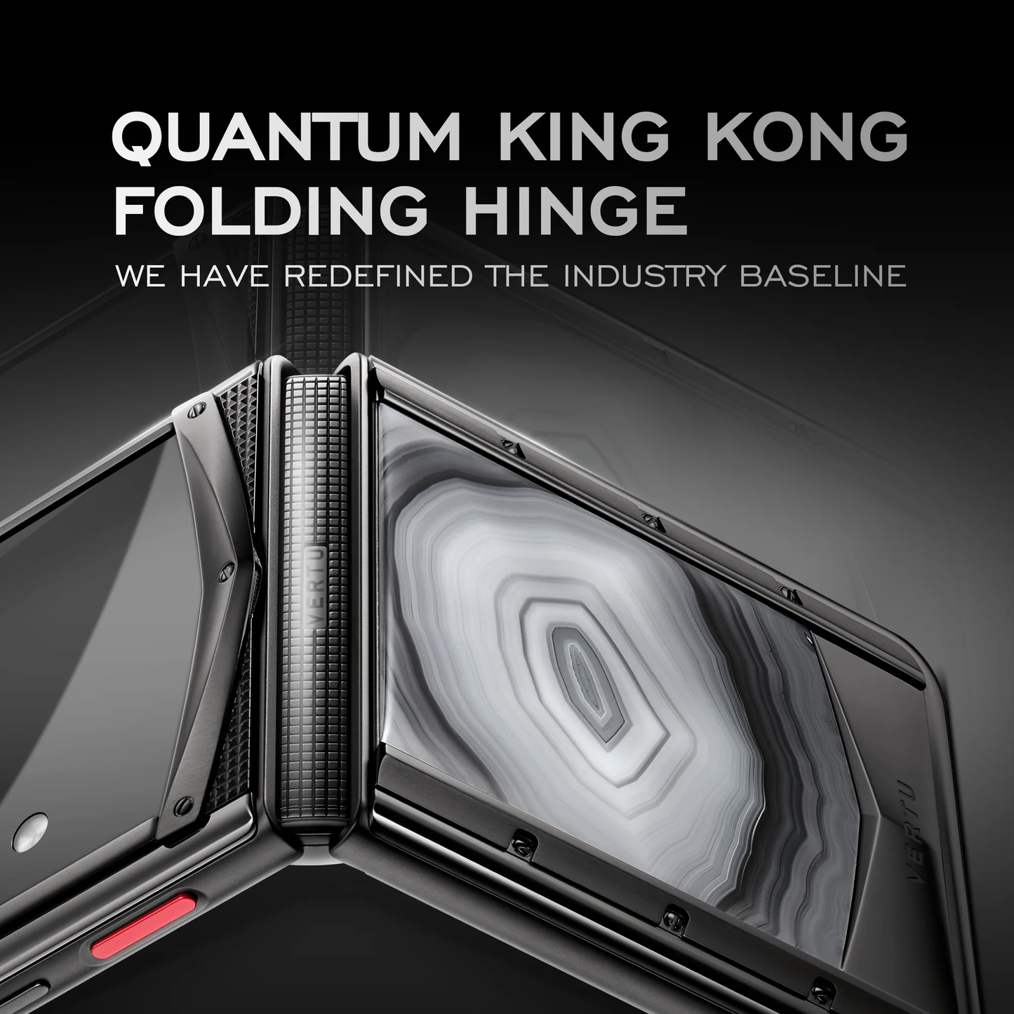 VERTU QUANTUM FLIP PHONE PHOENIX FLAME AGATE, front and back with hand-polished agate case
