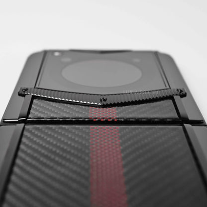 VERTU IRONFLIP PHONE CARBON TEXTURE AUSPICIOUS PHOENIX