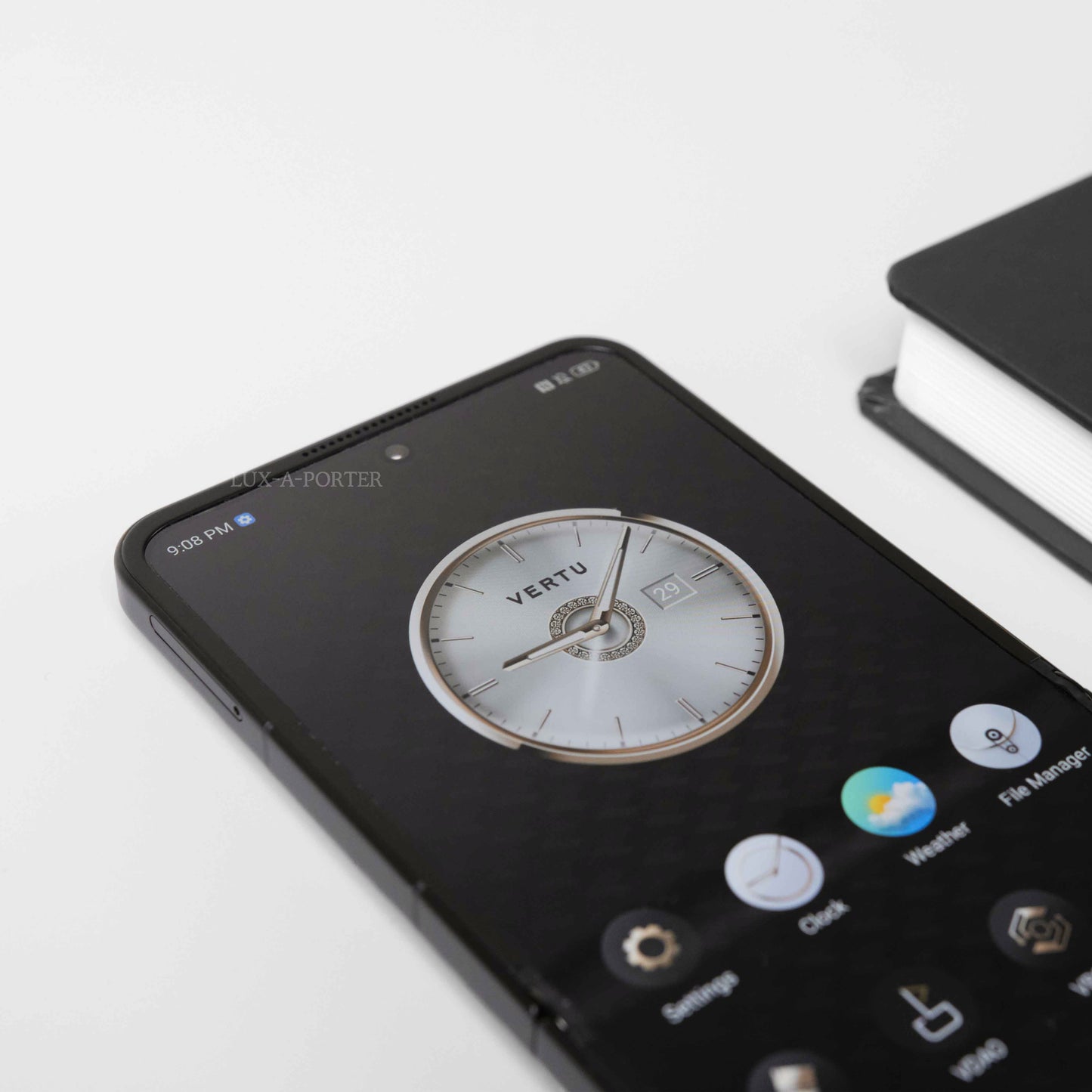 VERTU IRONFLIP PHONE CARBON TEXTURE AUSPICIOUS PHOENIX