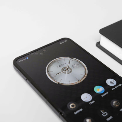 VERTU IRONFLIP PHONE CARBON TEXTURE AUSPICIOUS PHOENIX