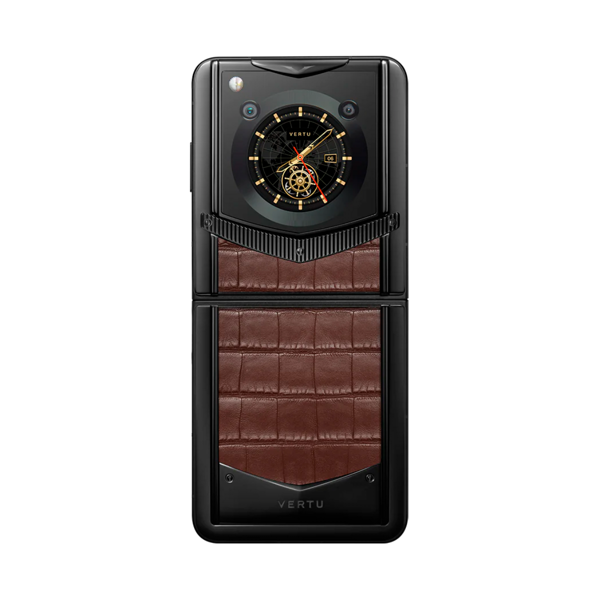VERTU IRONFLIP PHONE AMBER BROWN ALLIGATOR SKIN