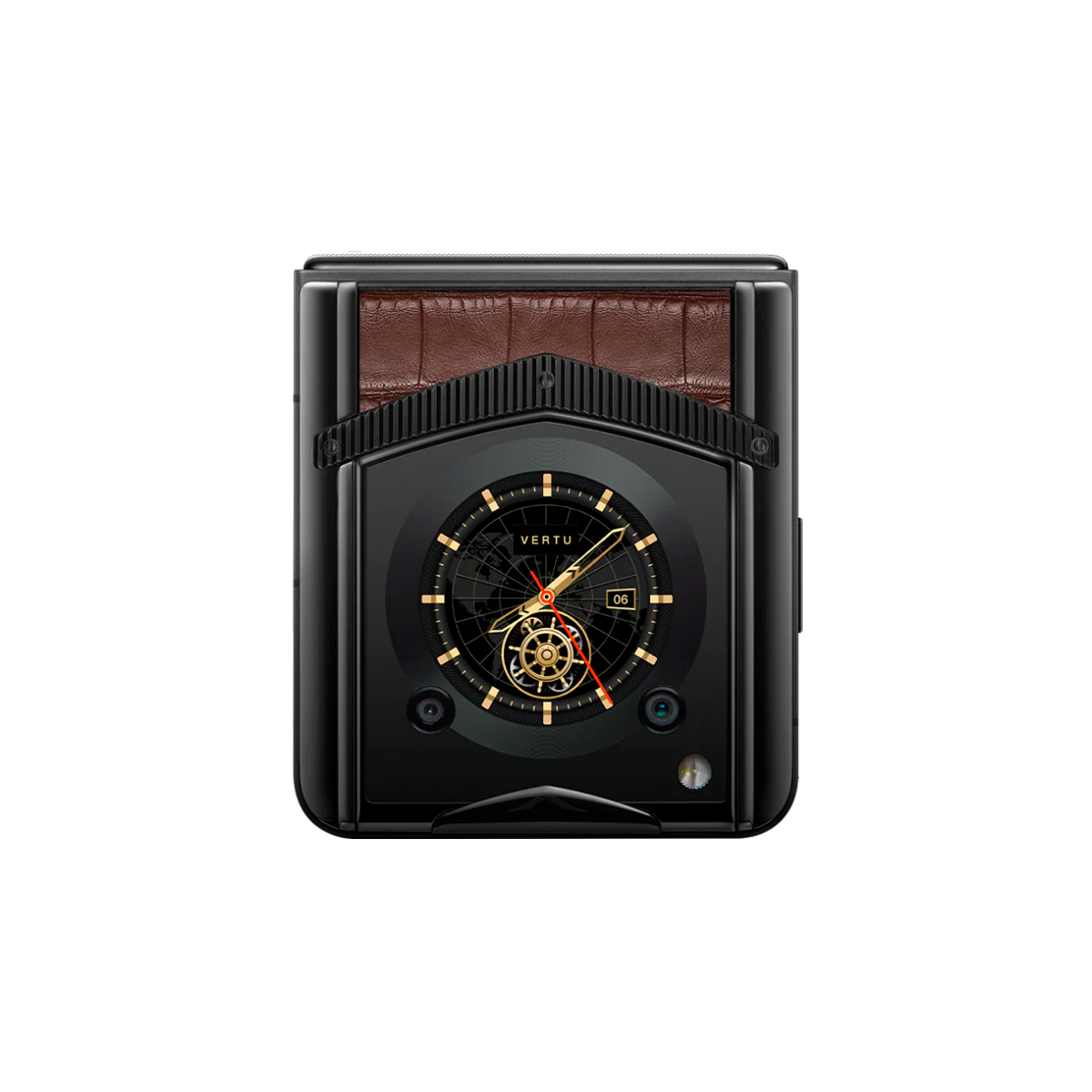 VERTU IRONFLIP PHONE AMBER BROWN ALLIGATOR SKIN