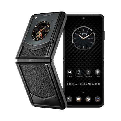 VERTU IRONFLIP PHONE JADE BLACK CALFSKIN