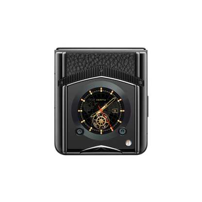 VERTU IRONFLIP PHONE JADE BLACK CALFSKIN
