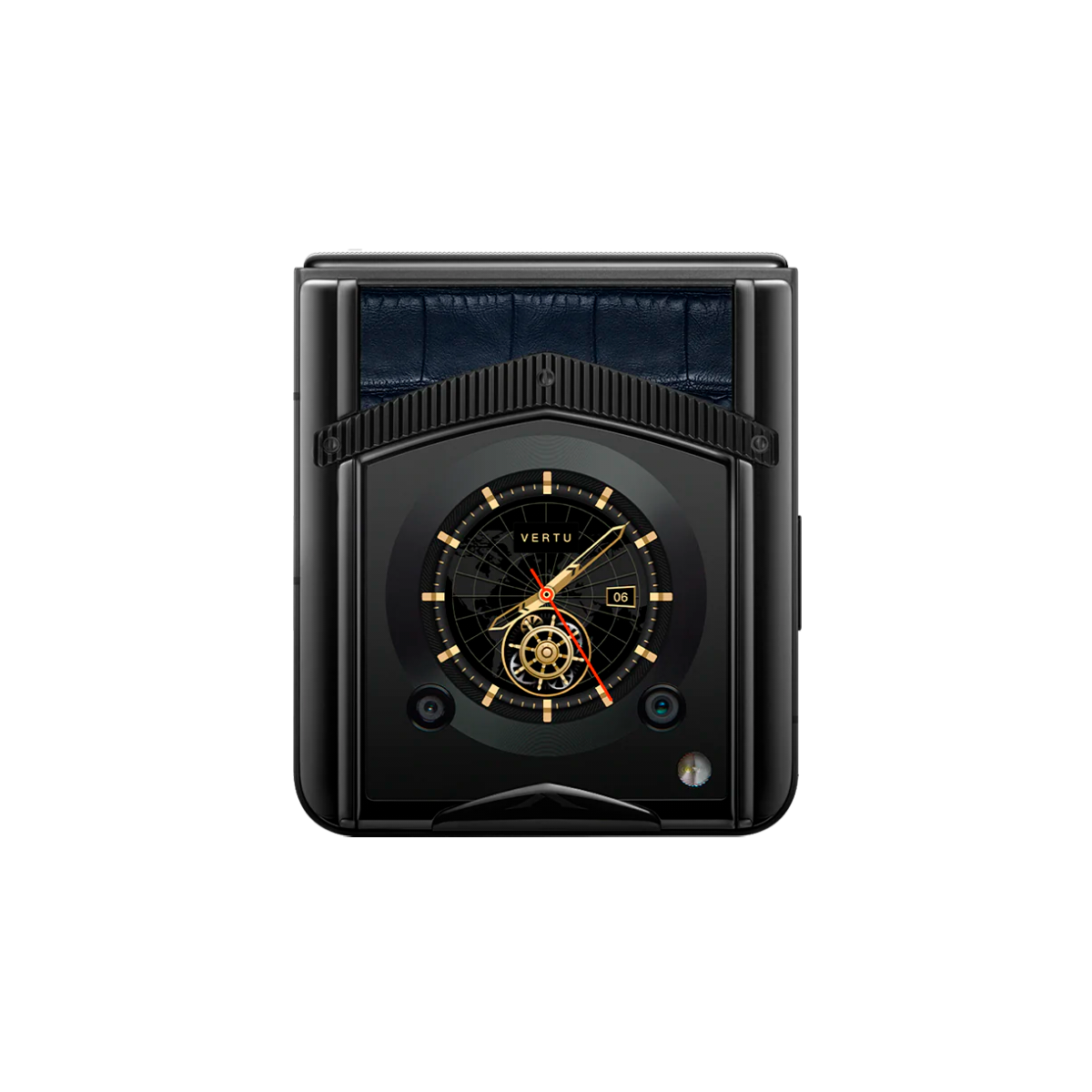 VERTU IRONFLIP PHONE NAVY BLUE ALLIGATOR SKIN