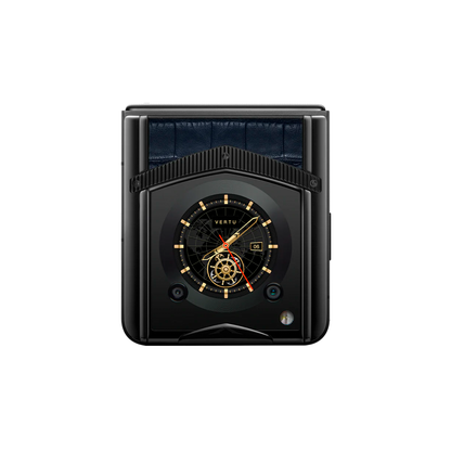 VERTU IRONFLIP PHONE NAVY BLUE ALLIGATOR SKIN