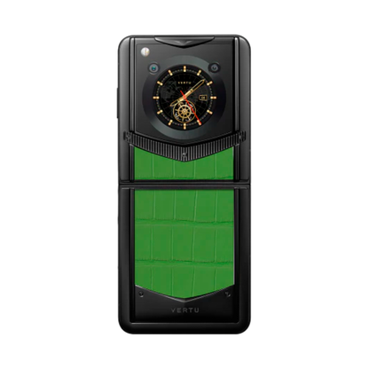 VERTU IRONFLIP PHONE BAMBOO GREEN ALLIGATOR SKIN