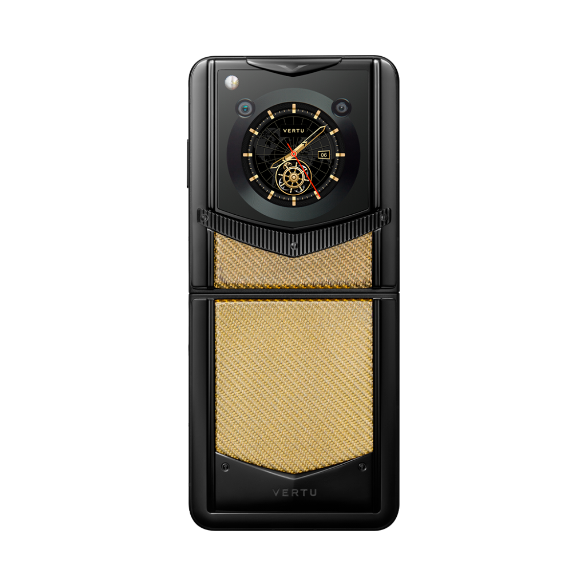 VERTU IRONFLIP PHONE CARBON TEXTURE YELLOW