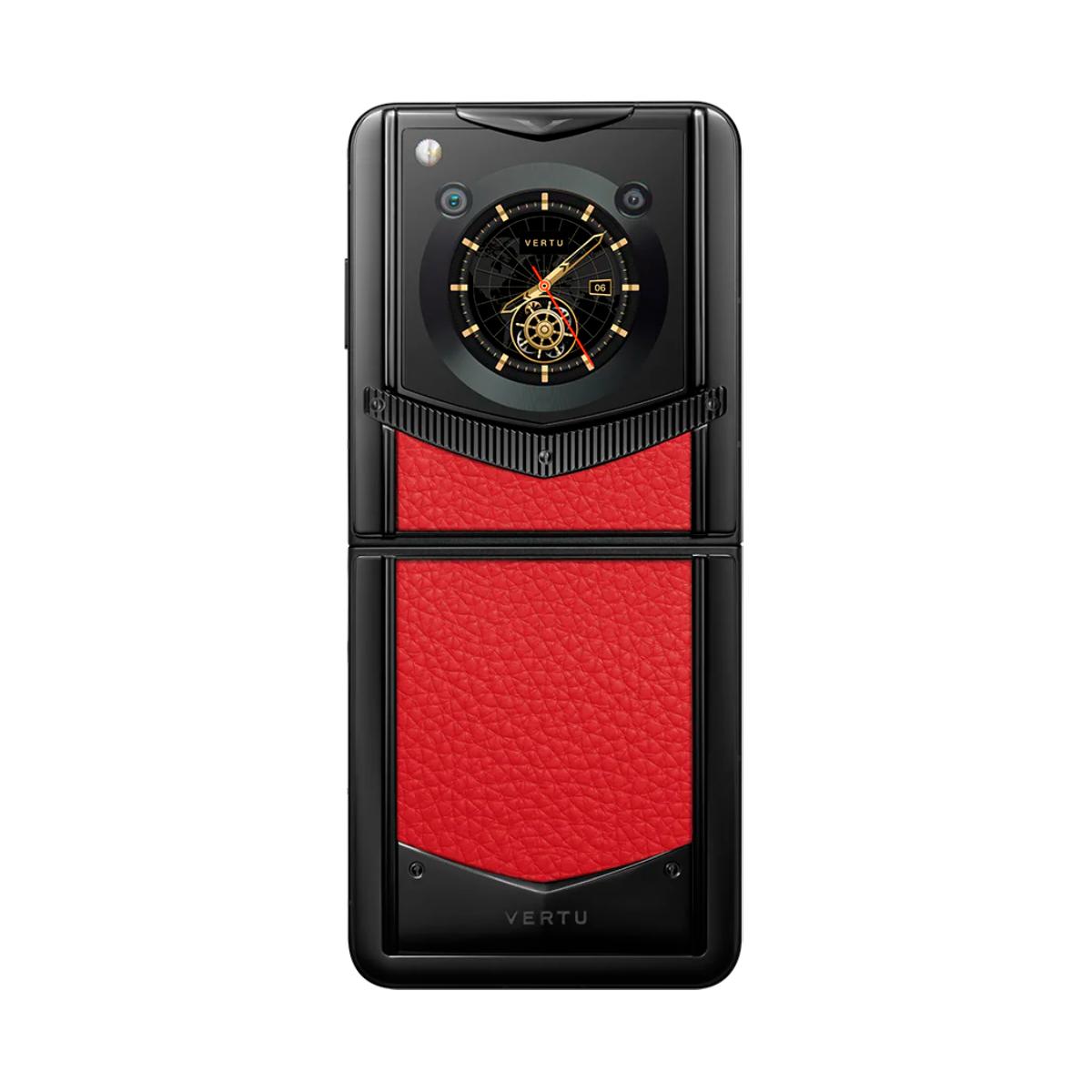 VERTU IRONFLIP PHONE RASPBERRY RED CALFSKIN