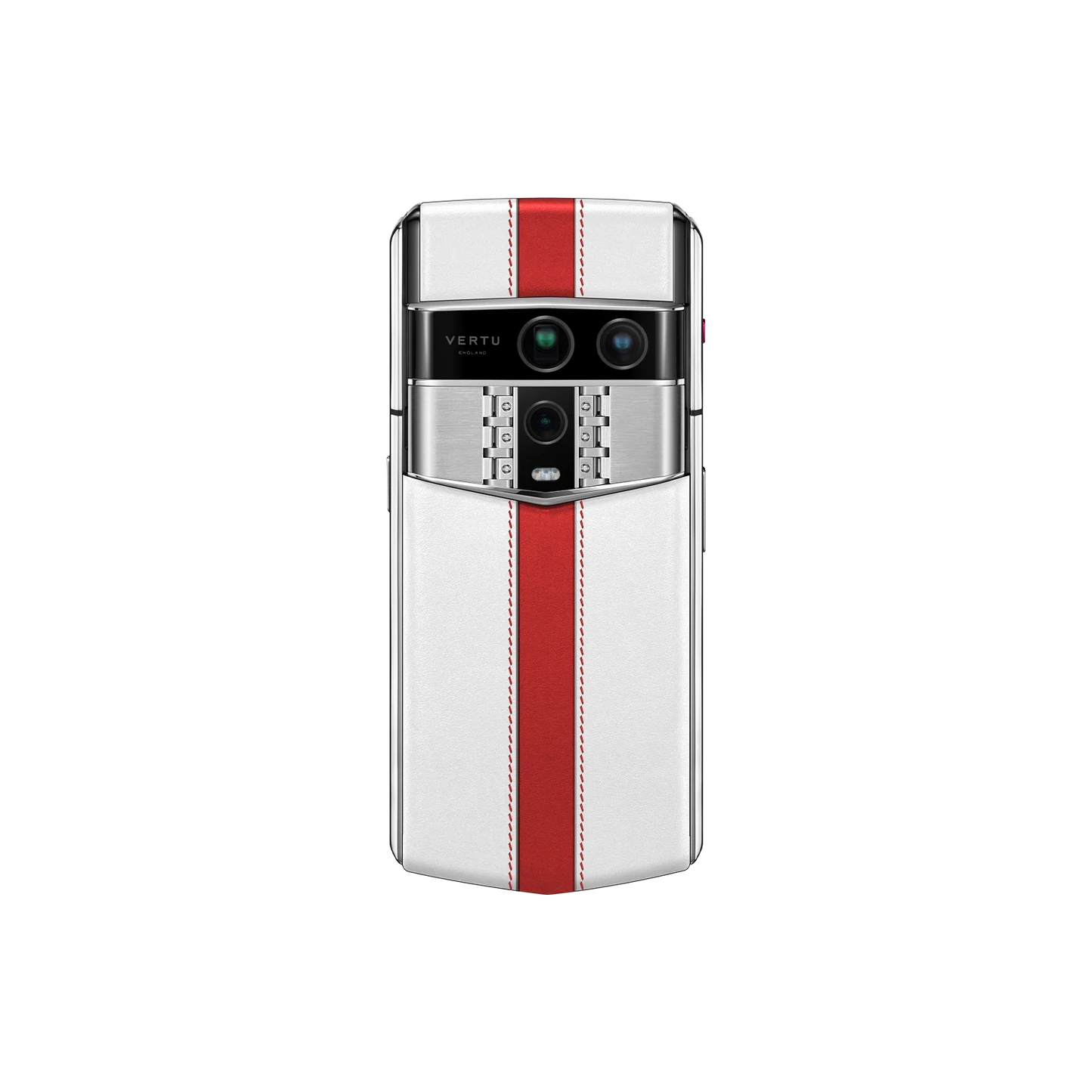 VERTU AGENT Q PHONE WORLD CUP 2026 ENGLAND CALFSKIN with calf leather, shown from the back and the front