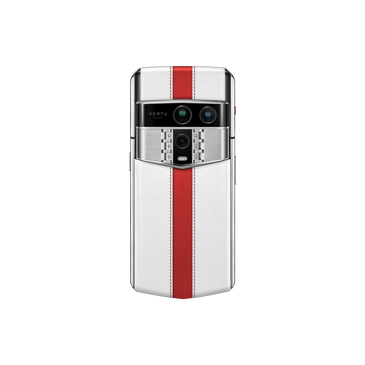 VERTU AGENT Q PHONE WORLD CUP 2026 ENGLAND CALFSKIN with calf leather, shown from the back and the front