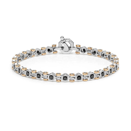 Baraka Tecnodiamonds Bracelet BR301001BRDN, a men's bracelet in rose and white gold set with diamonds