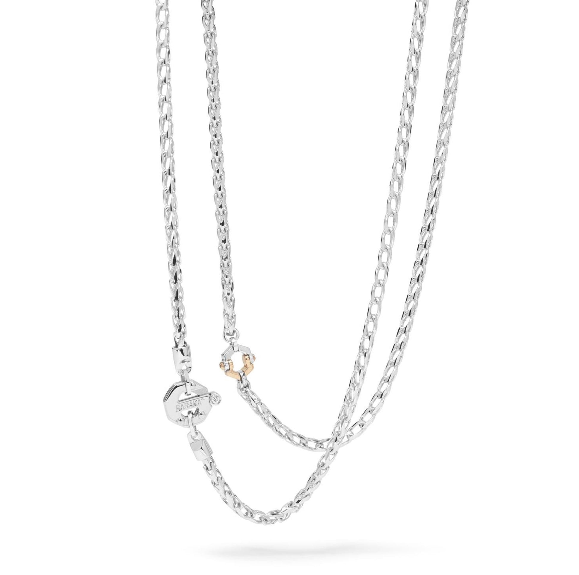 Baraka Artica Chain GC314191BRLU-02, a men's chain in rose and white gold and stainless steel set with diamonds