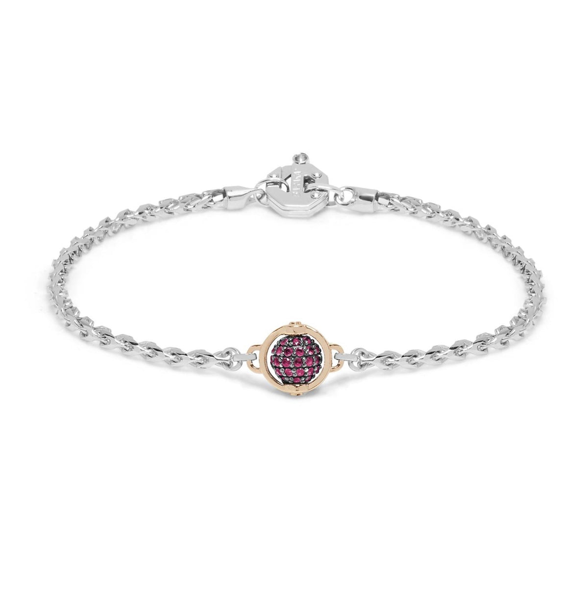 Baraka Bracelet BR316001BRRU-53, a men's bracelet in rose and white gold set with diamonds