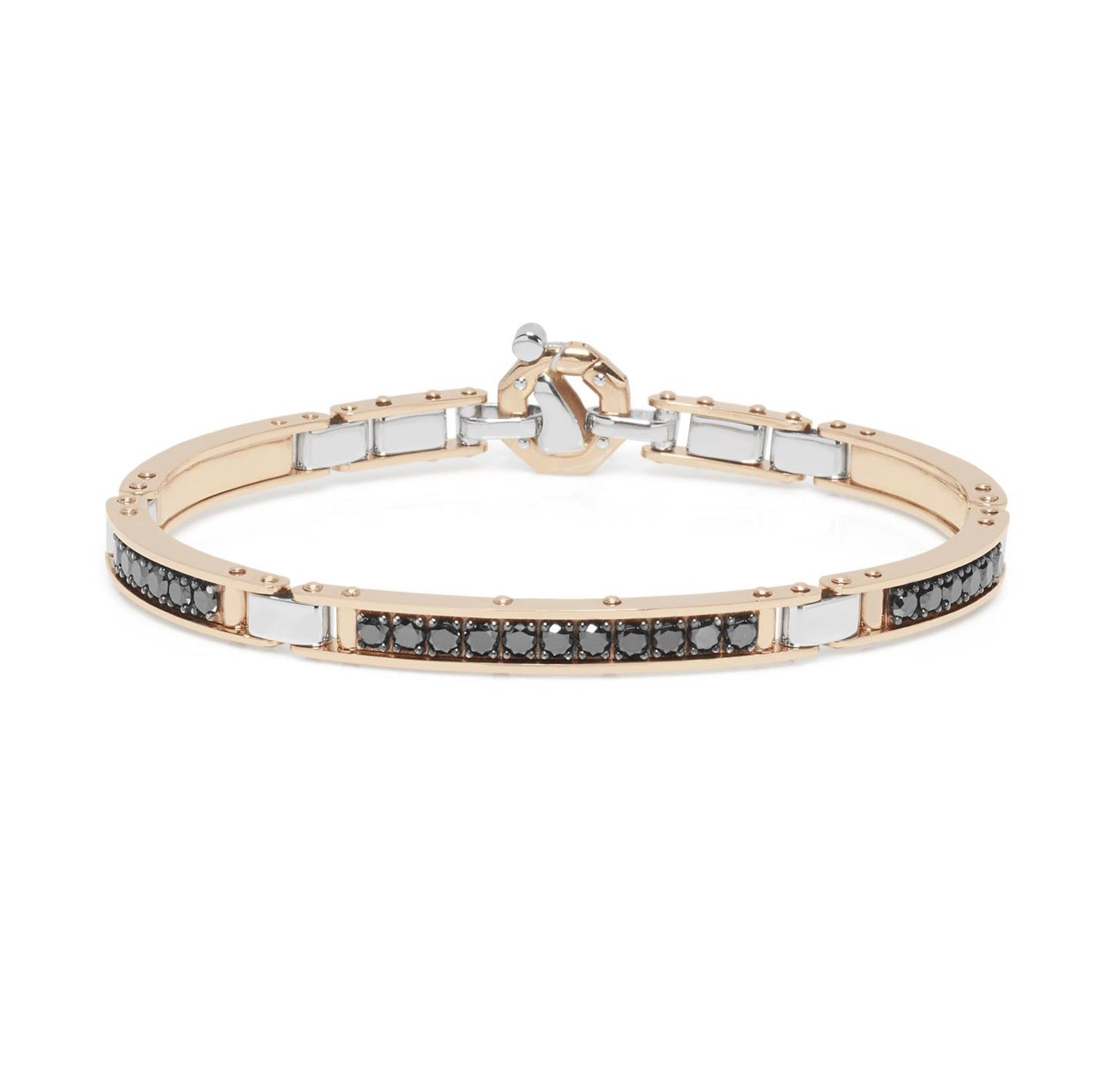 Baraka Diamonds Bracelet BR314601BRDN-247, a men's bracelet in rose and white gold set with diamonds