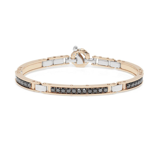 Baraka Diamonds Bracelet BR314601BRDN-247, a men's bracelet in rose and white gold set with diamonds