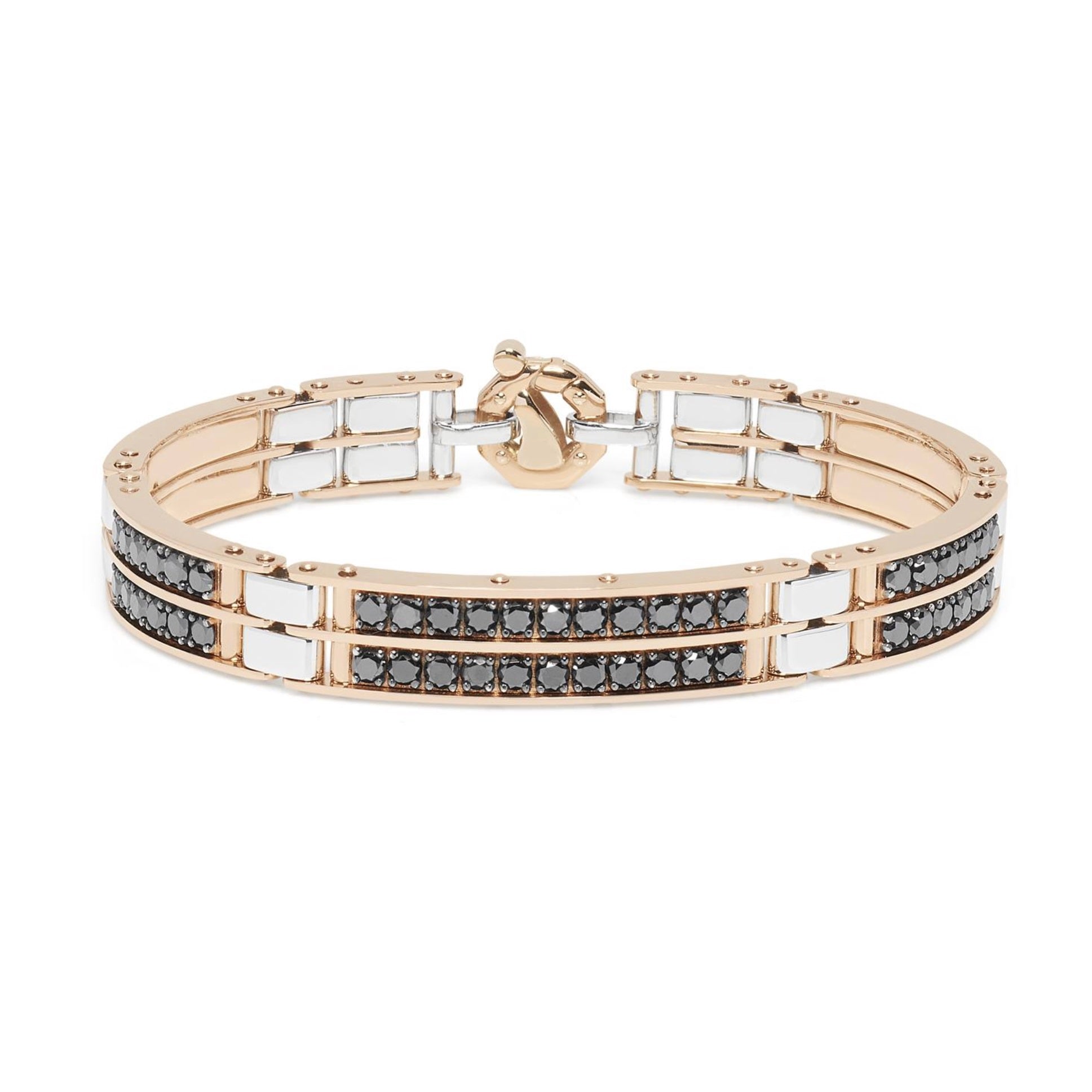 Baraka Diamonds Bracelet BR314611BRDN-497, a men's bracelet in rose and white gold set with diamonds
