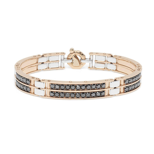 Baraka Diamonds Bracelet BR314611BRDN-497, a men's bracelet in rose and white gold set with diamonds