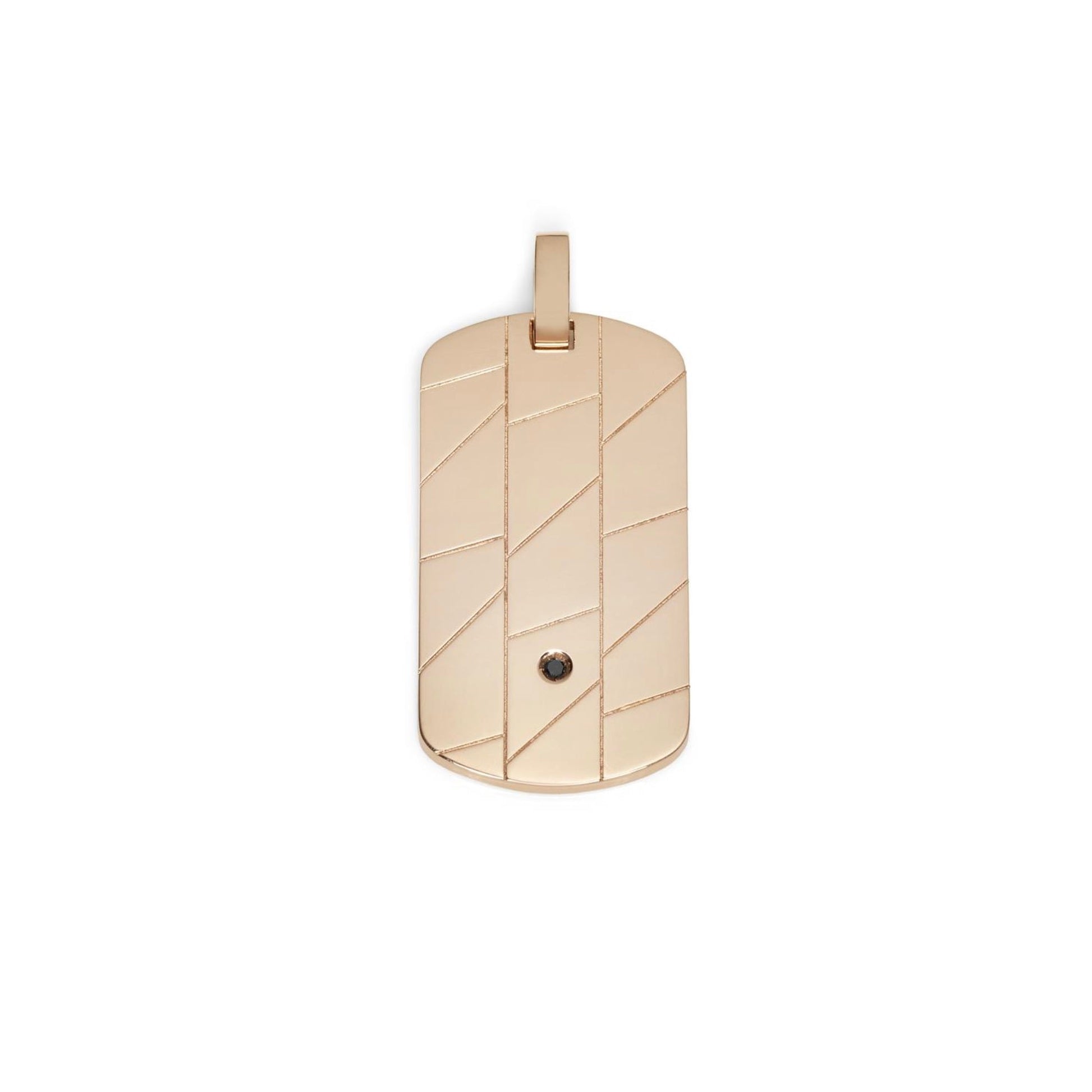 Baraka Logo Pendant CI321121RODN-02, a men's pendant in rose gold set with diamonds