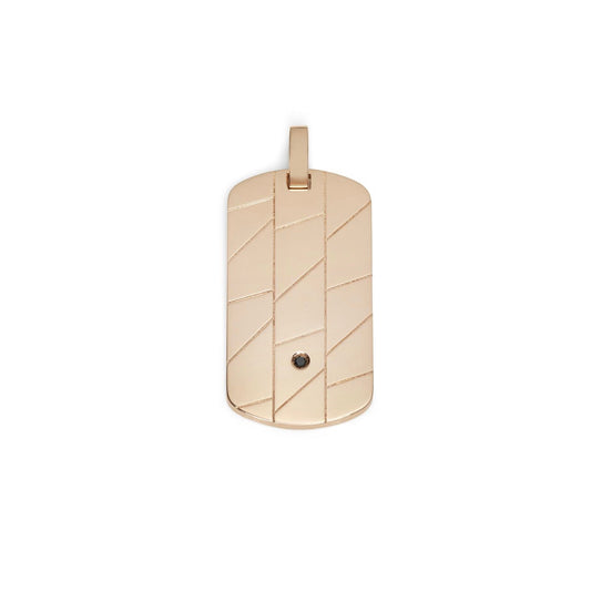 Baraka Logo Pendant CI321121RODN-02, a men's pendant in rose gold set with diamonds