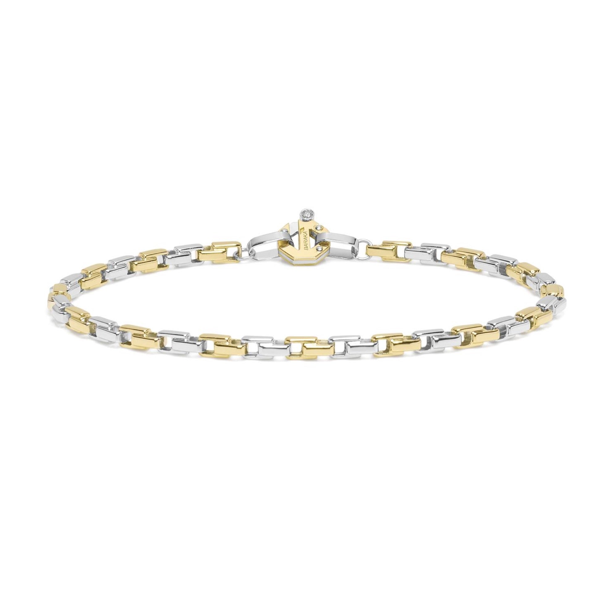 Baraka Nexus Bracelet BR314011BGLU-02, a men's bracelet in white and yellow gold set with diamonds