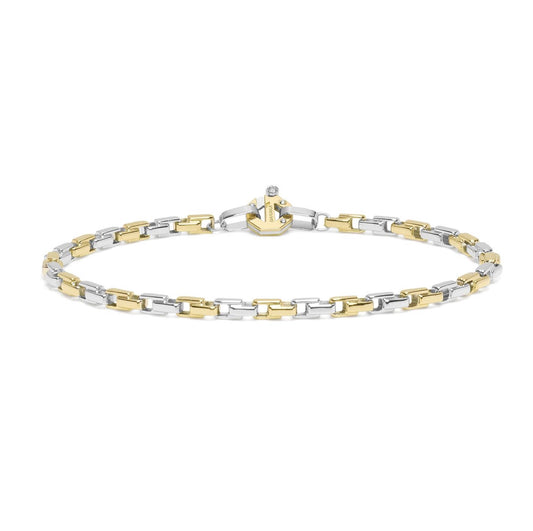 Baraka Nexus Bracelet BR314011BGLU-02, a men's bracelet in white and yellow gold set with diamonds