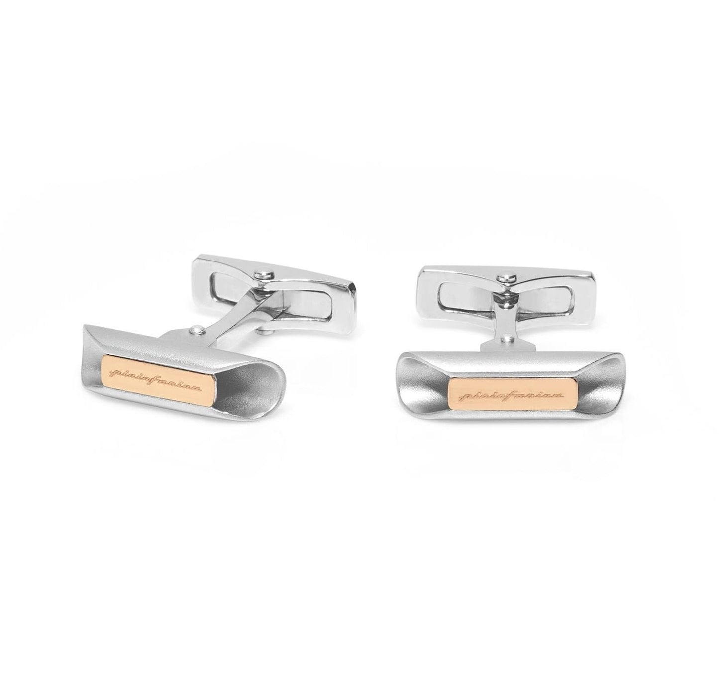 Baraka Cufflinks PS293281ROAG, a men's pair of cufflinks in rose gold and silver